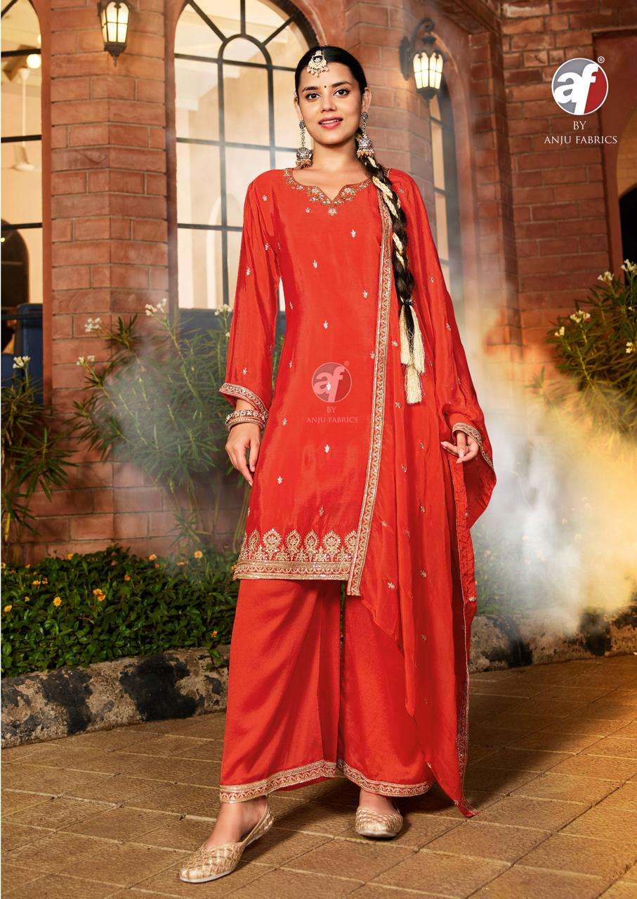 Anju Fabric Saiba Vol-7 Chinon Embroidered Salwar Suit