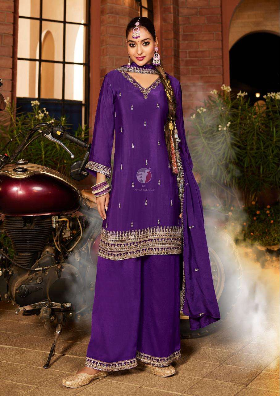 Anju Fabric Saiba Vol-7 Chinon Embroidered Salwar Suit