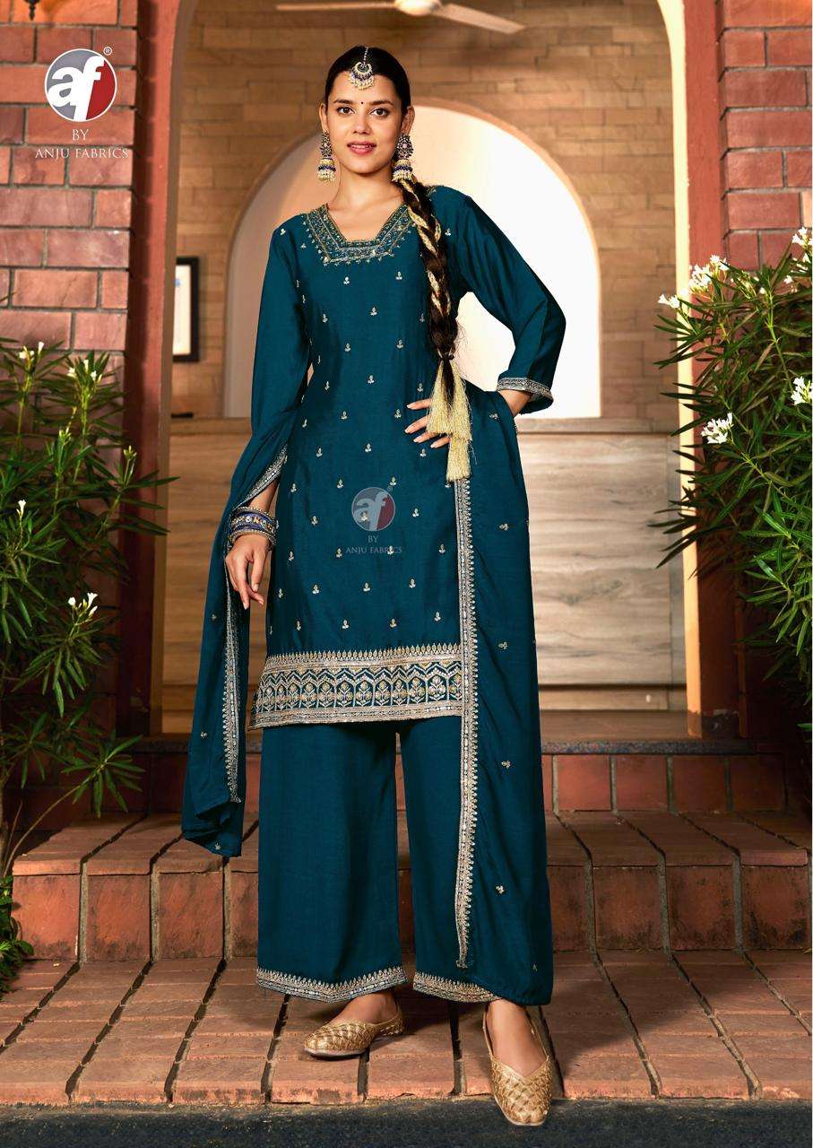Anju Fabric Saiba Vol-7 Chinon Embroidered Salwar Suit