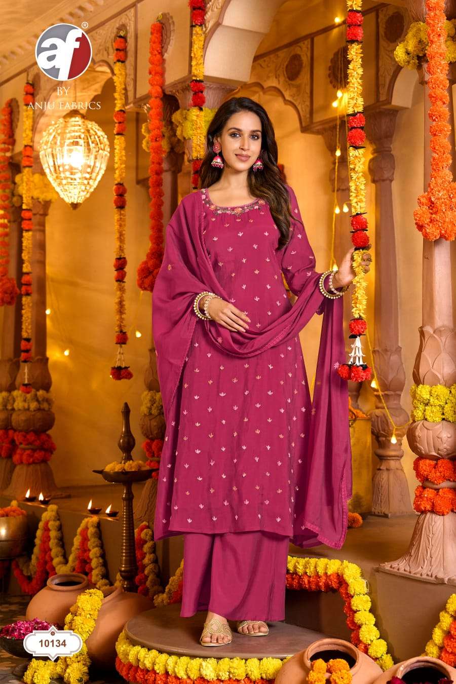 Anju Fabric Sakhi Mal Chanderi Salwar Suit Set
