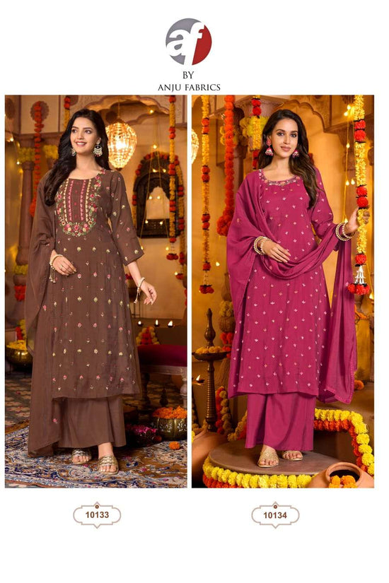 Anju Fabric Sakhi Mal Chanderi Salwar Suit Set