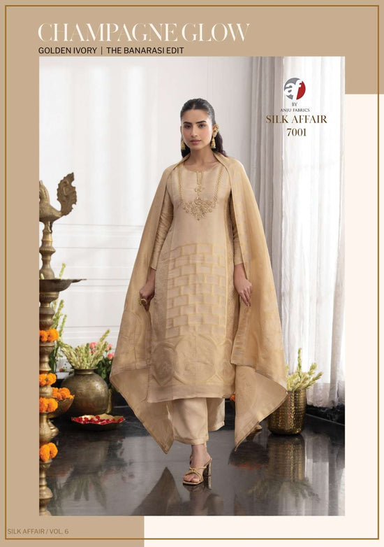 ANJU FABRIC SILK AFFAIR Ziraf Embroidered Salwar Suit Set