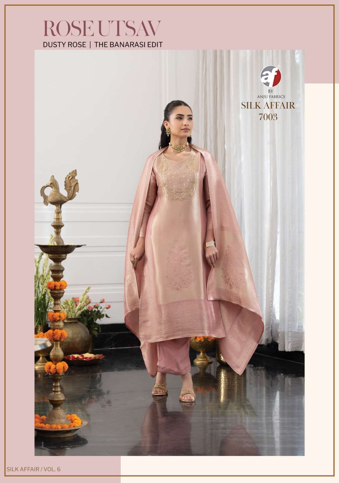 ANJU FABRIC SILK AFFAIR Ziraf Embroidered Salwar Suit Set