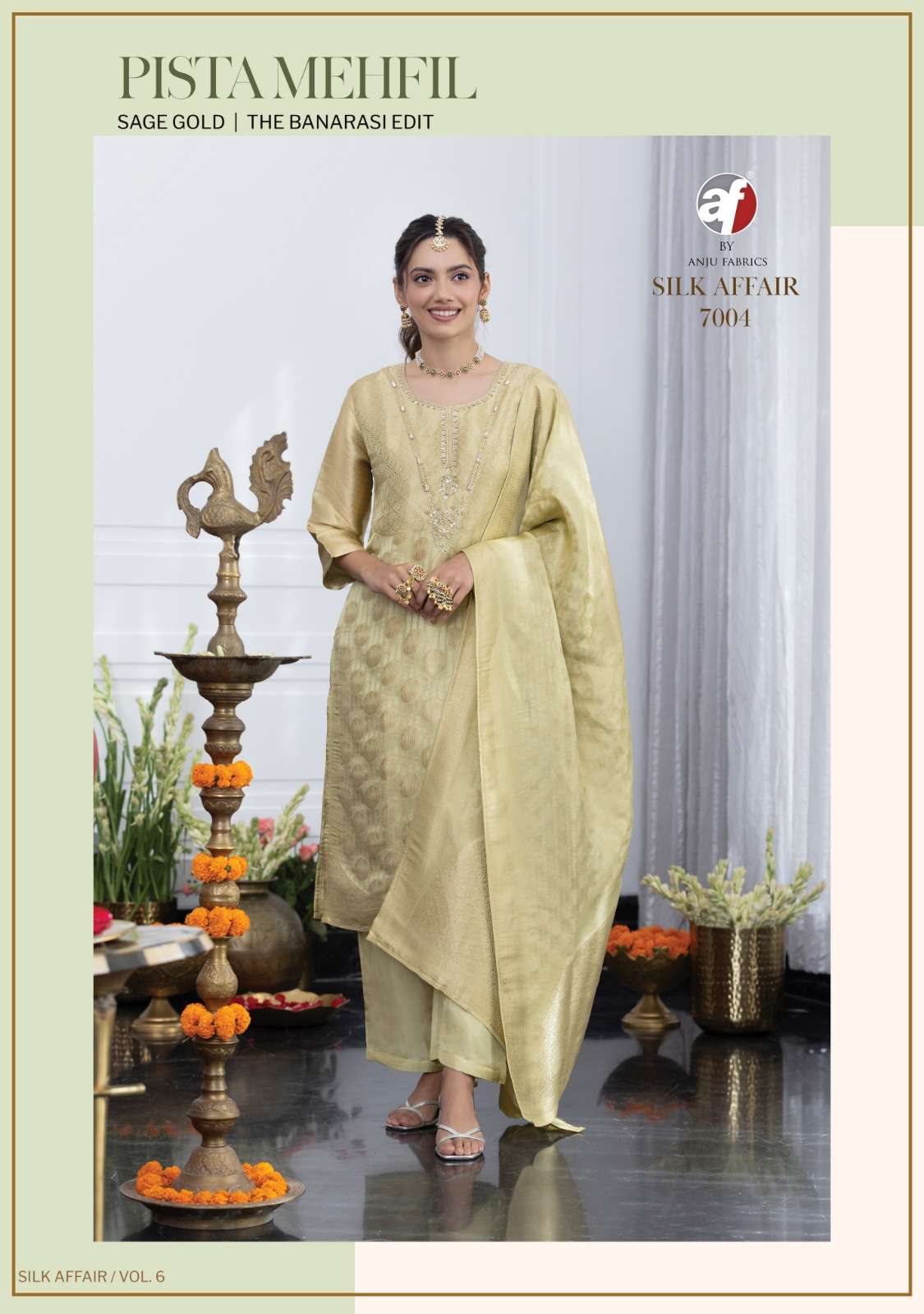 ANJU FABRIC SILK AFFAIR Ziraf Embroidered Salwar Suit Set