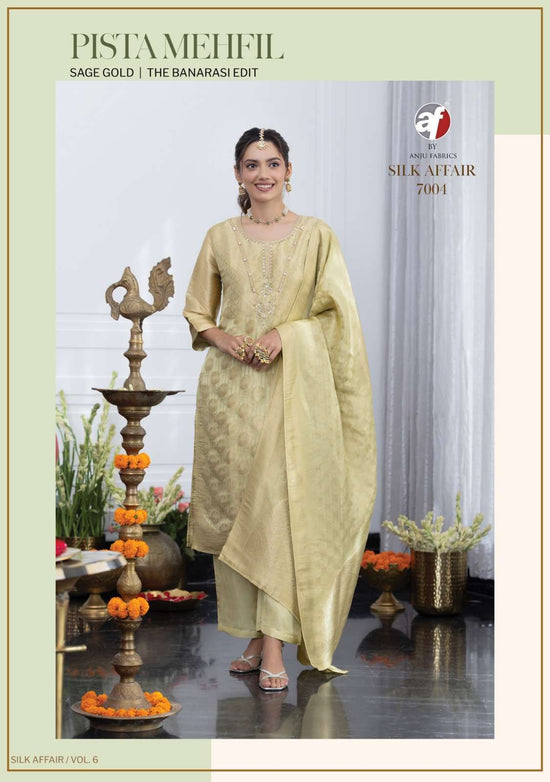 ANJU FABRIC SILK AFFAIR Ziraf Embroidered Salwar Suit Set