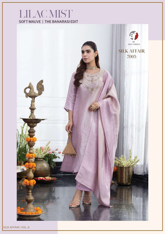 ANJU FABRIC SILK AFFAIR Ziraf Embroidered Salwar Suit Set