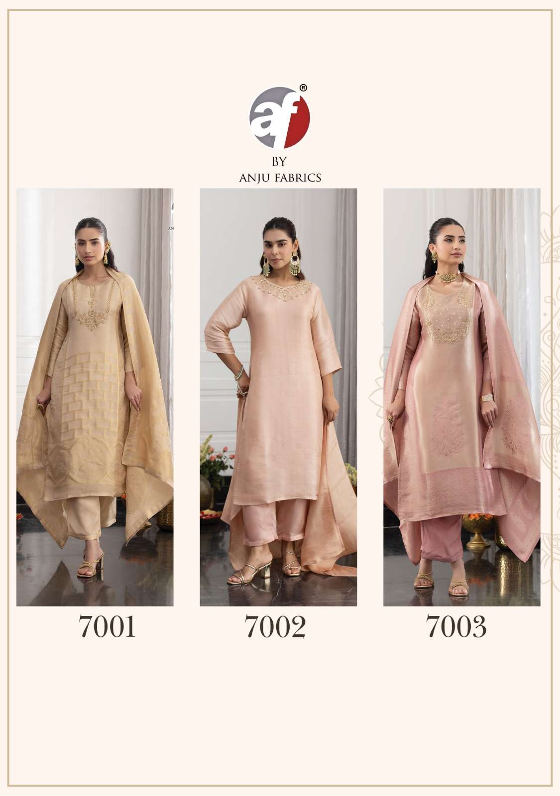 ANJU FABRIC SILK AFFAIR Ziraf Embroidered Salwar Suit Set