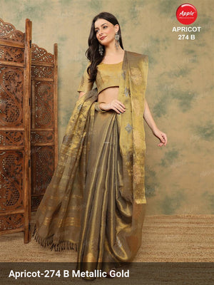 Apple Saree Apple Apricot 274 Linen Saree