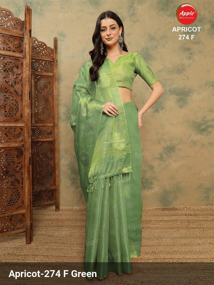 Apple Saree Apple Apricot 274 Linen Saree