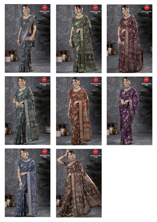 Apple Saree Apple Holland Silk 118 Silk Blend Saree