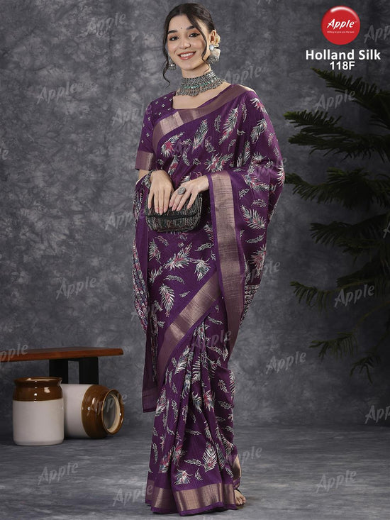 Apple Saree Apple Holland Silk 118 Silk Blend Saree