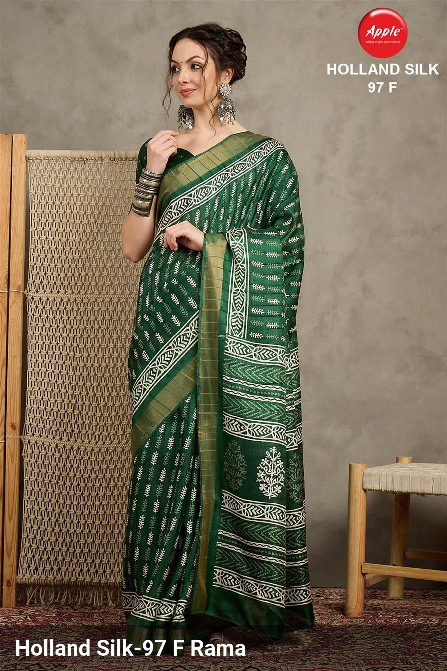 Apple Holland Silk 97 Silk Blend Saree