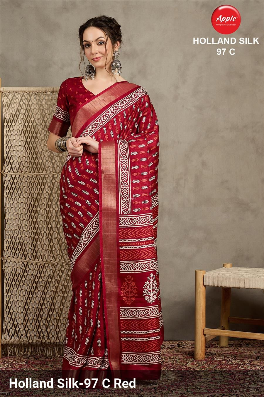 Apple Holland Silk 97 Silk Blend Saree