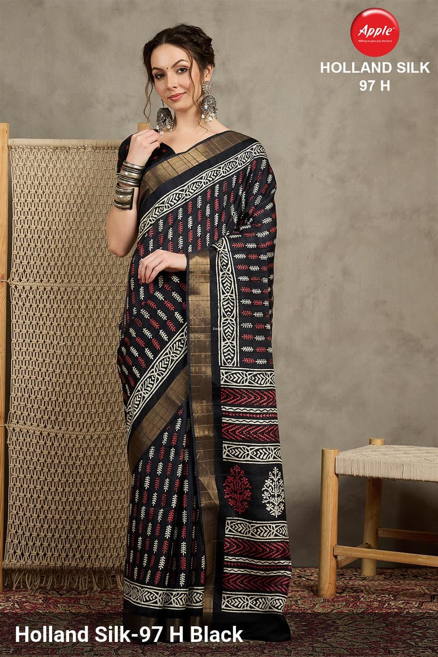 Apple Holland Silk 97 Silk Blend Saree