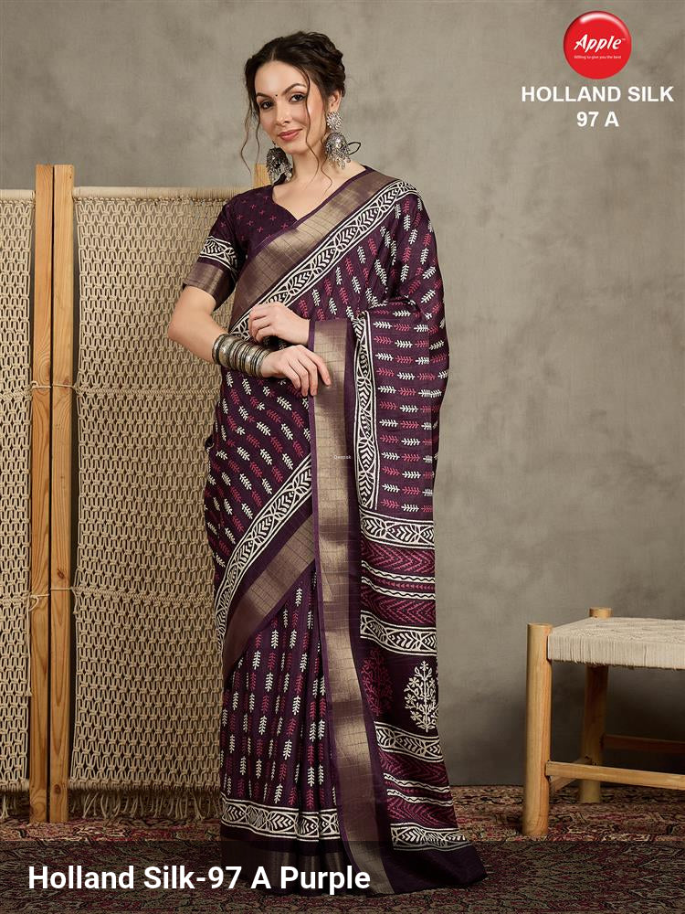 Apple Holland Silk 97 Silk Blend Saree