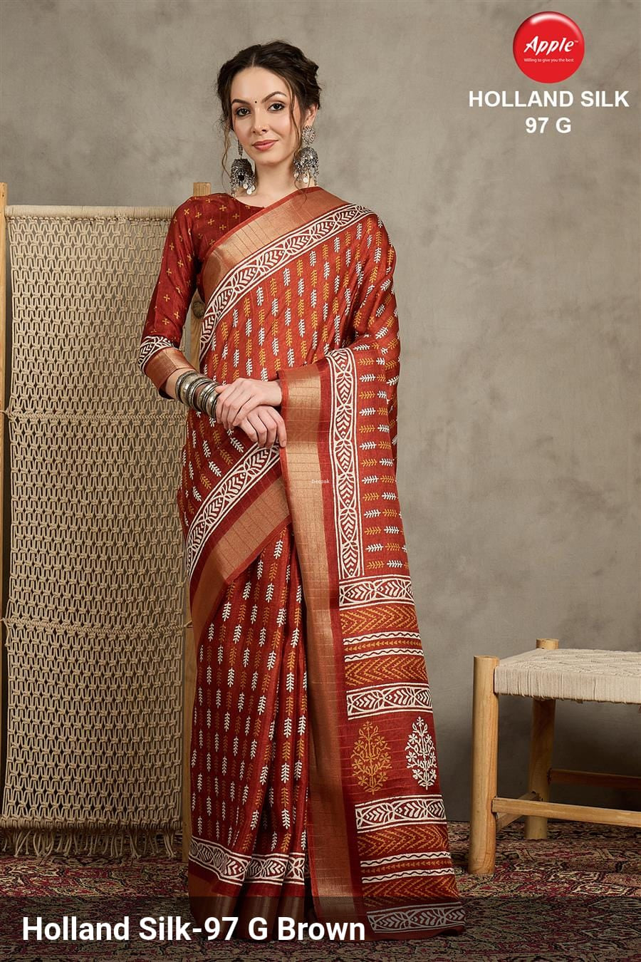 Apple Holland Silk 97 Silk Blend Saree