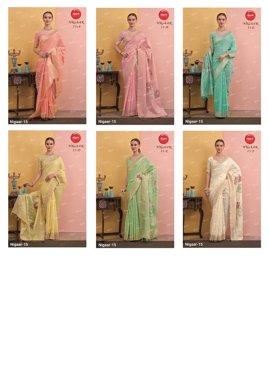 Apple Saree Apple Nigaar 15 Linen Saree