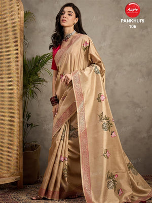 Apple Saree Apple Pankhuri Silk Blend Saree