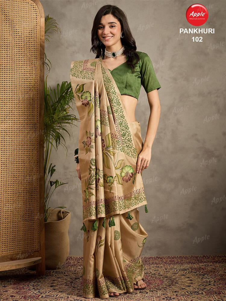 Apple Saree Apple Pankhuri Silk Blend Saree