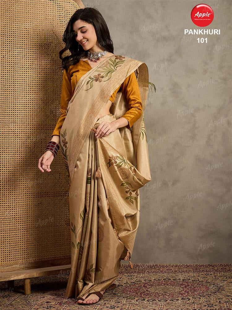 Apple Saree Apple Pankhuri Silk Blend Saree