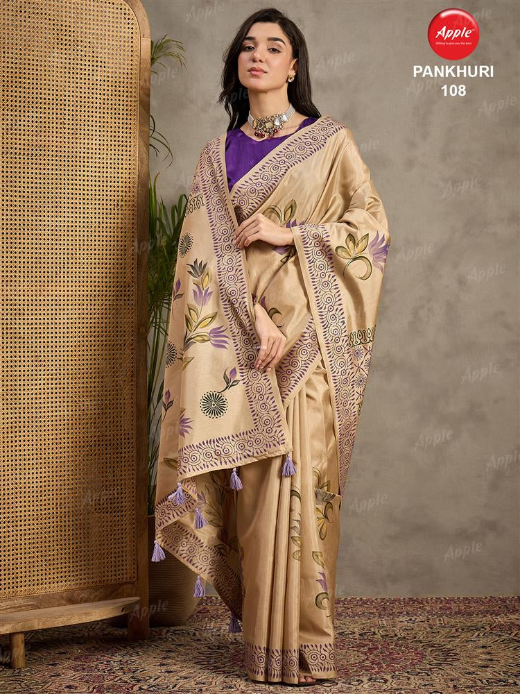 Apple Saree Apple Pankhuri Silk Blend Saree