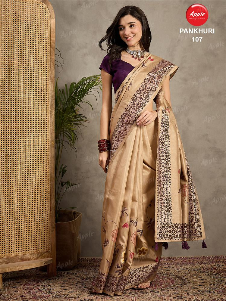 Apple Saree Apple Pankhuri Silk Blend Saree