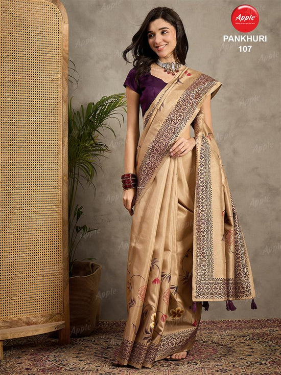 Apple Saree Apple Pankhuri Silk Blend Saree