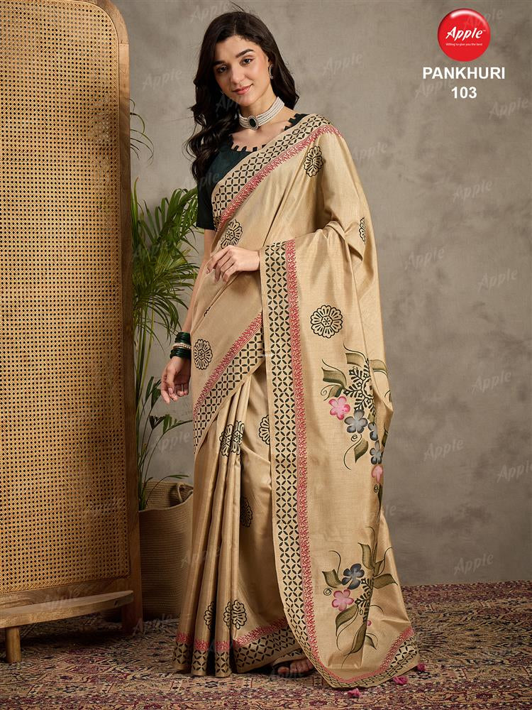 Apple Saree Apple Pankhuri Silk Blend Saree