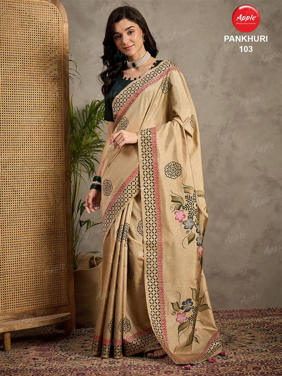 Apple Saree Apple Pankhuri Silk Blend Saree