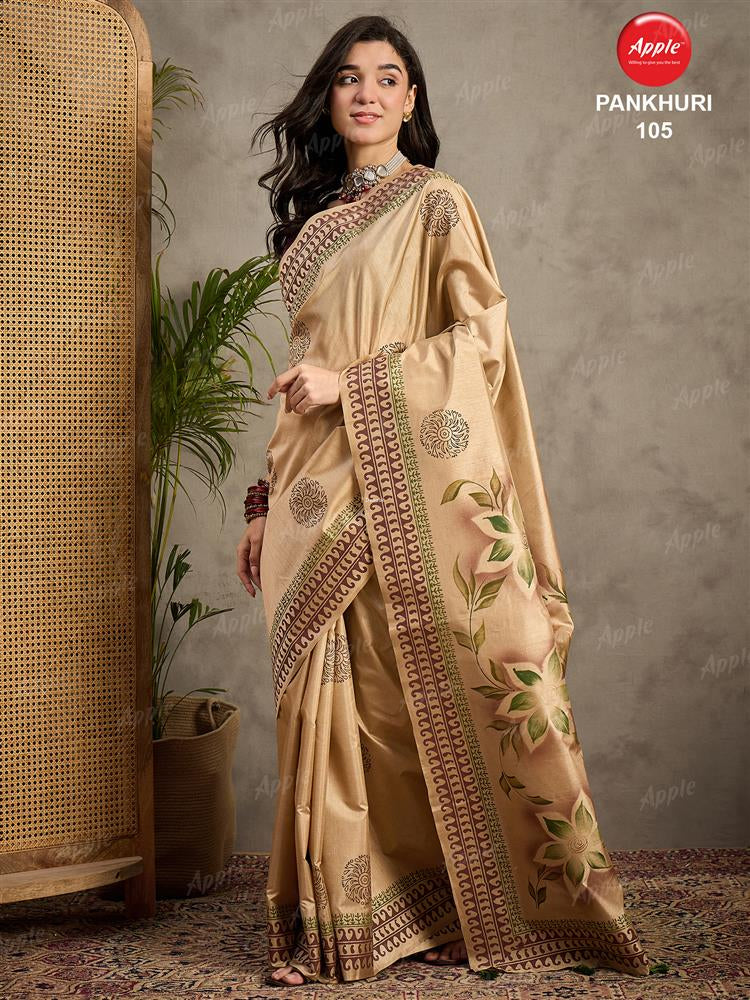 Apple Saree Apple Pankhuri Silk Blend Saree
