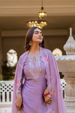 Aralina 04 Japan Satin Kurti Pant Dupatta Set Wholesale Surat India - Amrah Wholesale