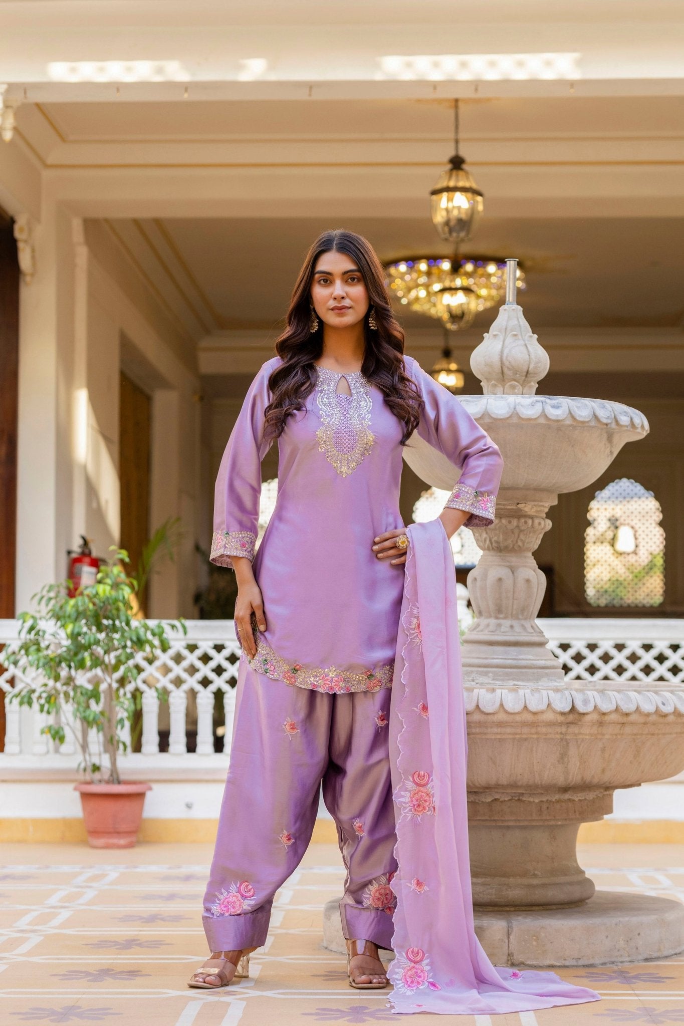 Aralina 04 Japan Satin Kurti Pant Dupatta Set Wholesale Surat India - Amrah Wholesale