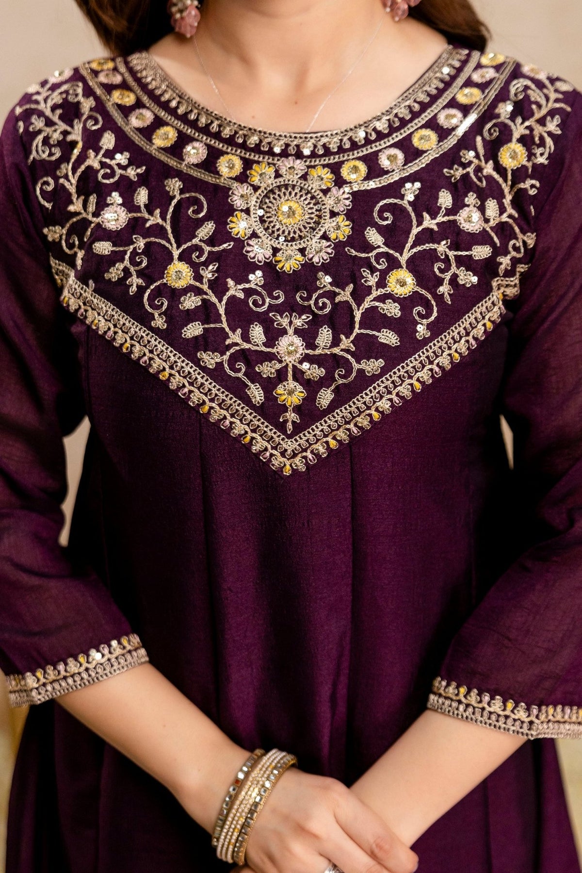 Aravani Vol 2 Vichitra Silk Kurti Pant Dupatta Set - Amrah Wholesale