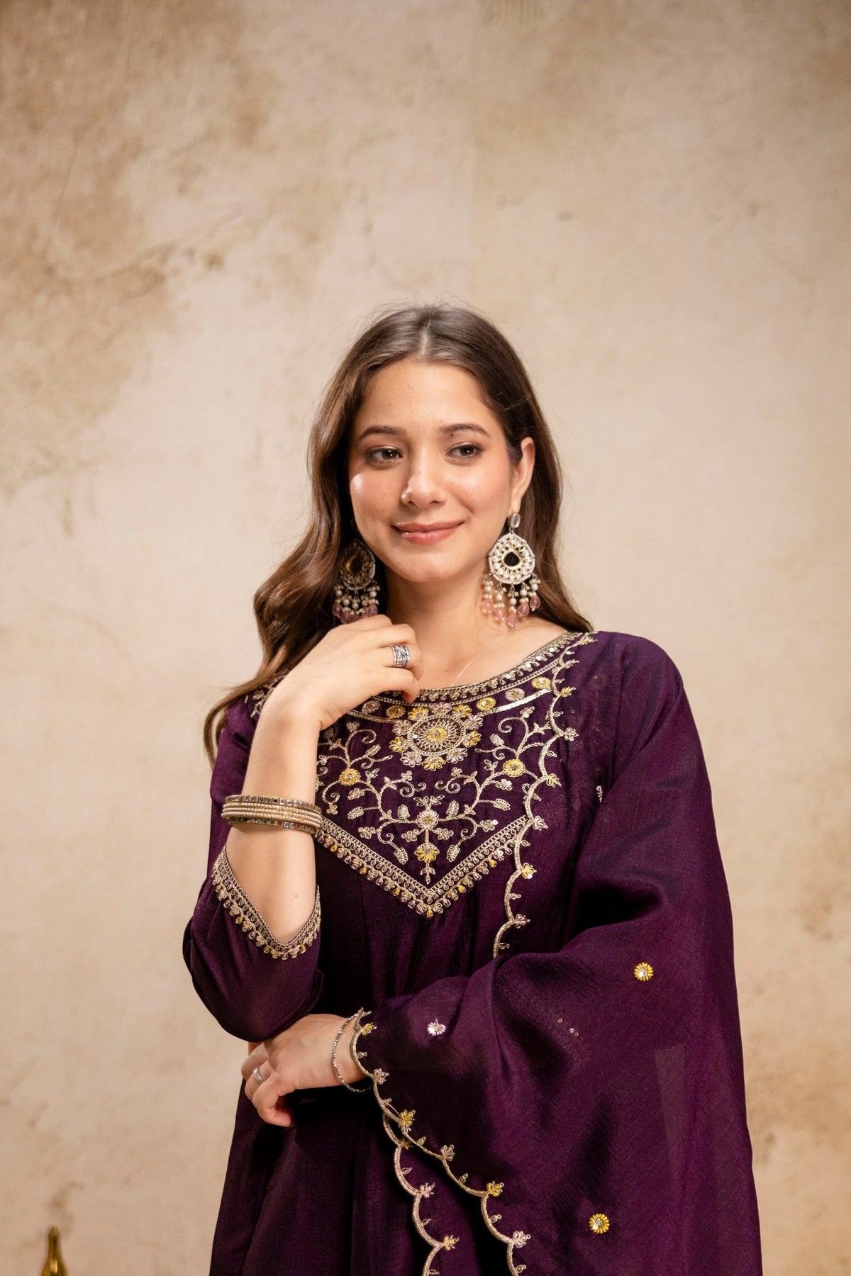 Aravani Vol 2 Vichitra Silk Kurti Pant Dupatta Set - Amrah Wholesale