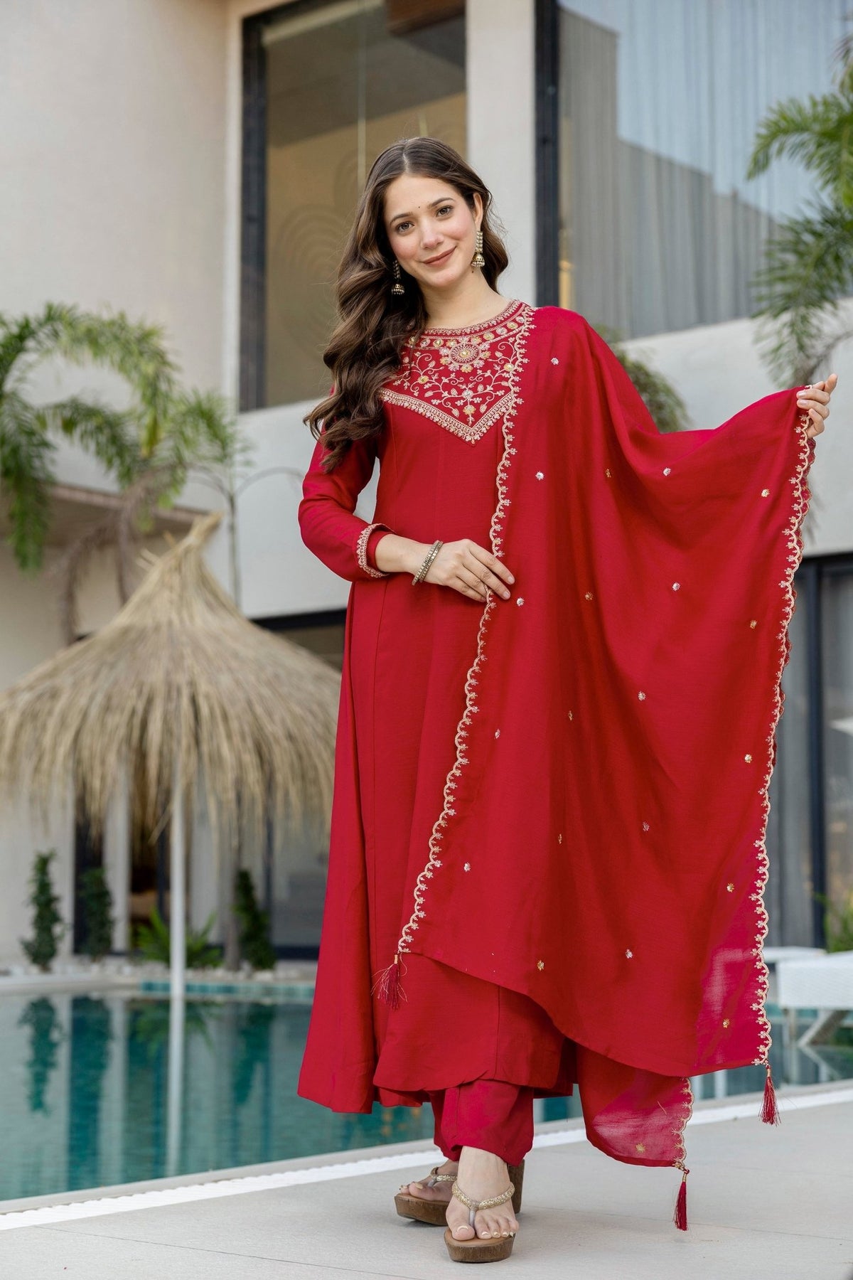 Aravani Vol 2 Vichitra Silk Kurti Pant Dupatta Set - Amrah Wholesale