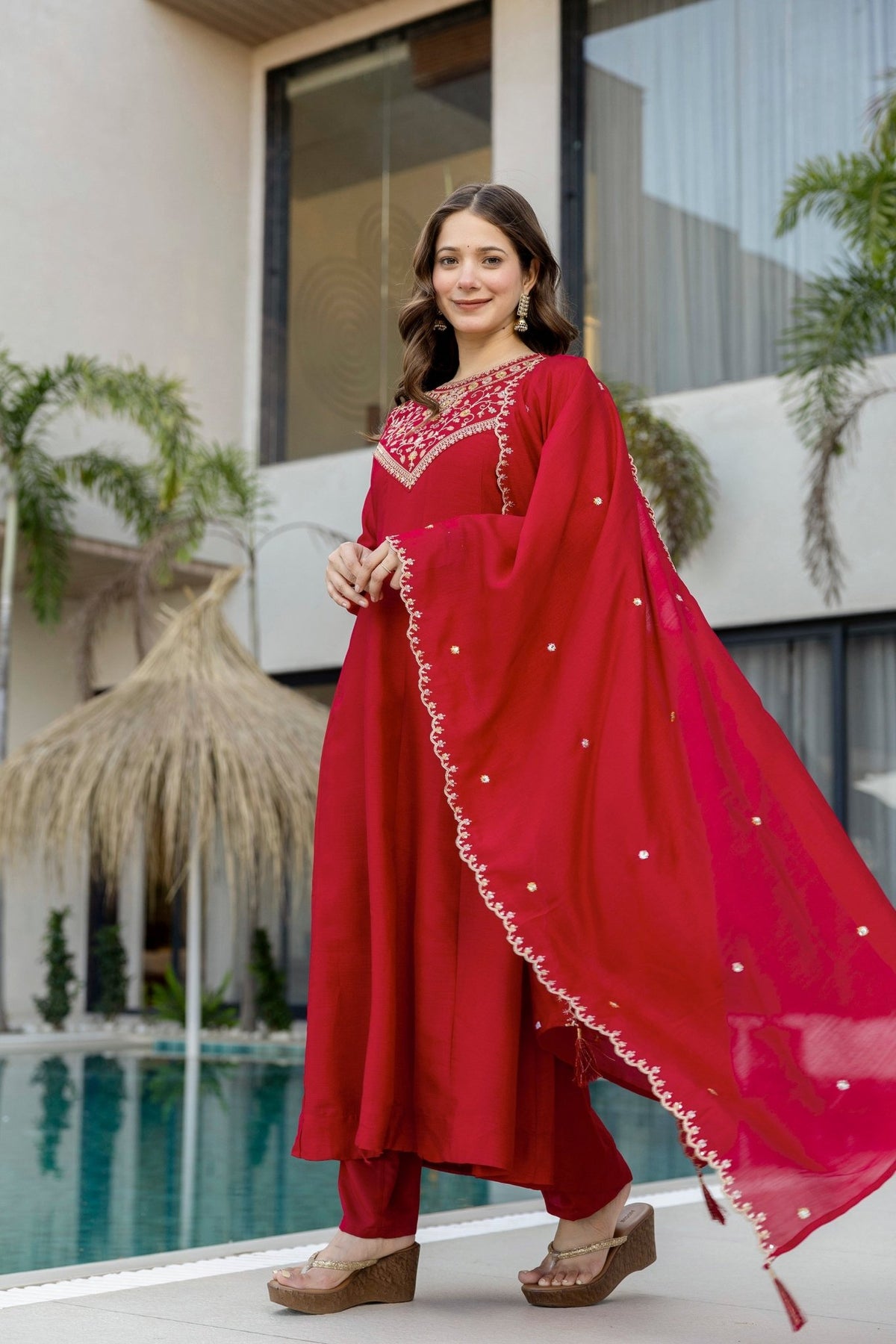 Aravani Vol 2 Vichitra Silk Kurti Pant Dupatta Set - Amrah Wholesale