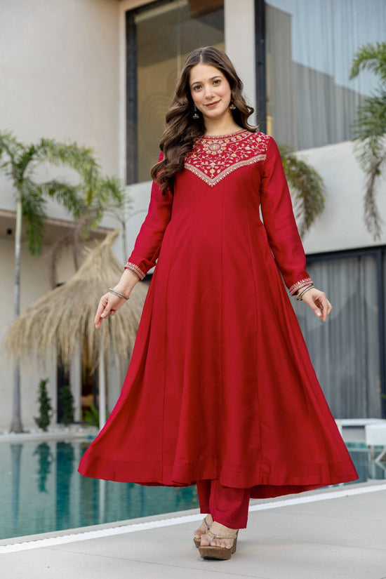 Aravani Vol 2 Vichitra Silk Kurti Pant Dupatta Set - Amrah Wholesale