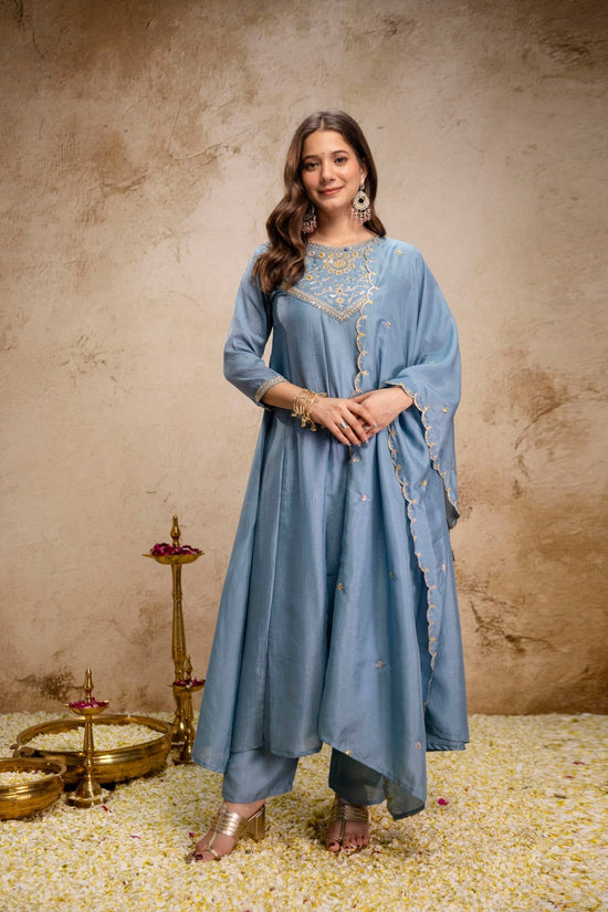 Aravani Vol 2 Vichitra Silk Kurti Pant Dupatta Set - Amrah Wholesale