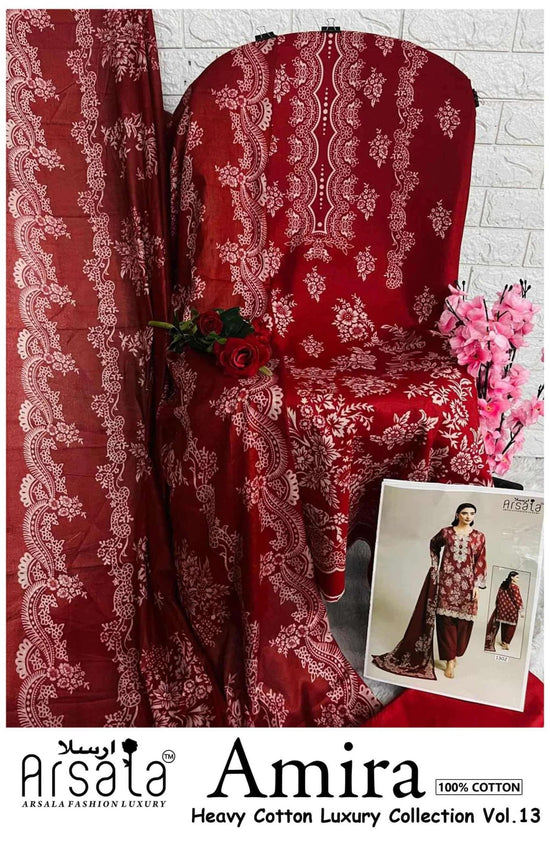 Arsala Amira Vol 13 Pure Heavy Lawn Cotton Pakistani Suit - Amrah Wholesale