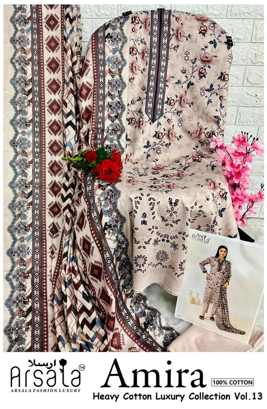 Arsala Amira Vol 13 Pure Heavy Lawn Cotton Pakistani Suit - Amrah Wholesale