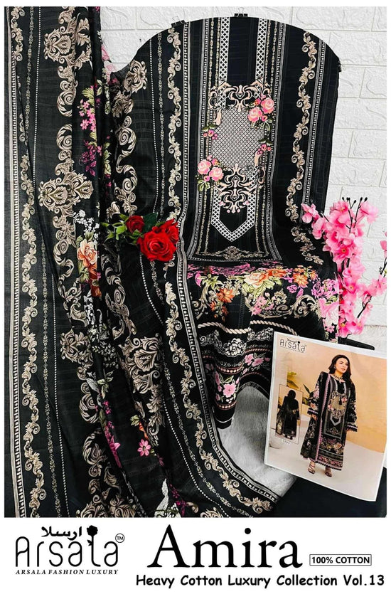 Arsala Amira Vol 13 Pure Heavy Lawn Cotton Pakistani Suit - Amrah Wholesale