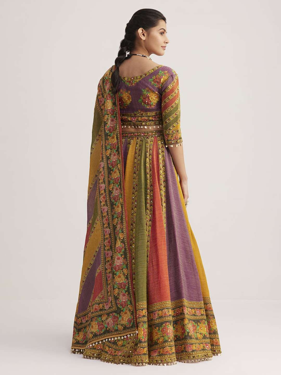 ARYA DESIGN DRS-136 Pure Organza Silk Mirror Handwork Lehenga