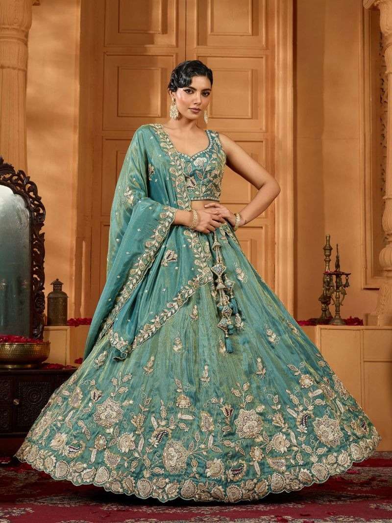 Arya Design DRS-232 Tissue Silk Embroidered Lehenga
