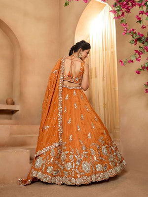 ARYA DESIGN DRS227 Tissue Silk Thread & Sequins Work Lehenga - Amrah Wholesale