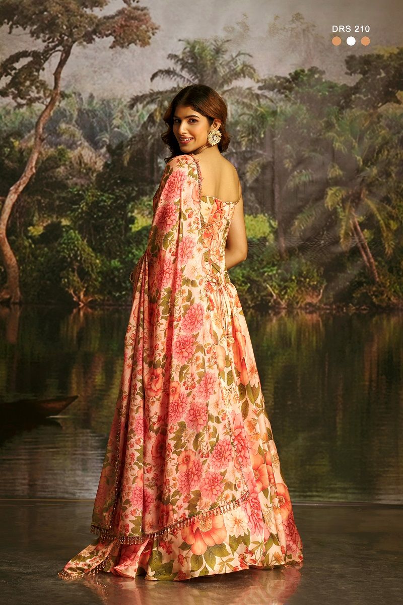 Arya Designs Arya Drs 209 And 210 Premium Georgette Floral Printed Lehenga - Amrah Wholesale