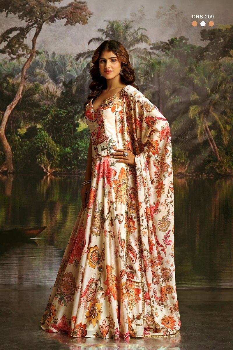 Arya Designs Arya Drs 209 And 210 Premium Georgette Floral Printed Lehenga - Amrah Wholesale