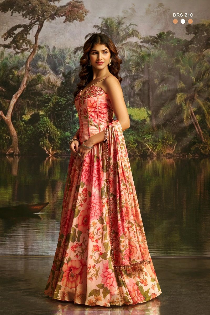 Arya Designs Arya Drs 209 And 210 Premium Georgette Floral Printed Lehenga - Amrah Wholesale