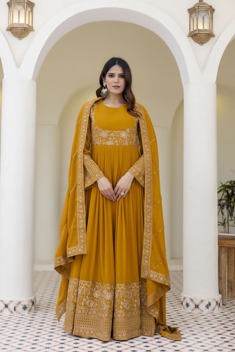 Arya Designs Arya Farah Vol 1 Georgette Embroidered Designer Gown