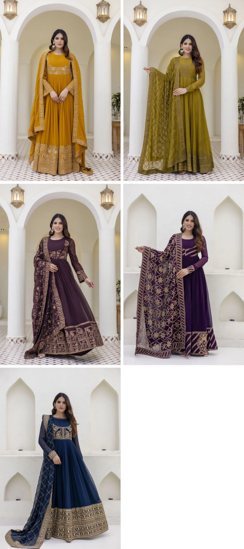 Arya Designs Arya Farah Vol 1 Georgette Embroidered Designer Gown