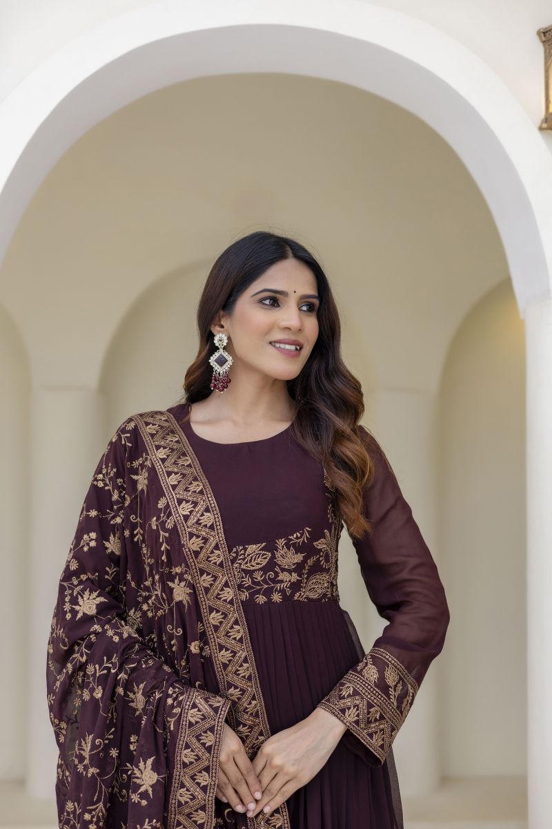 Arya Designs Arya Farah Vol 1 Georgette Embroidered Designer Gown